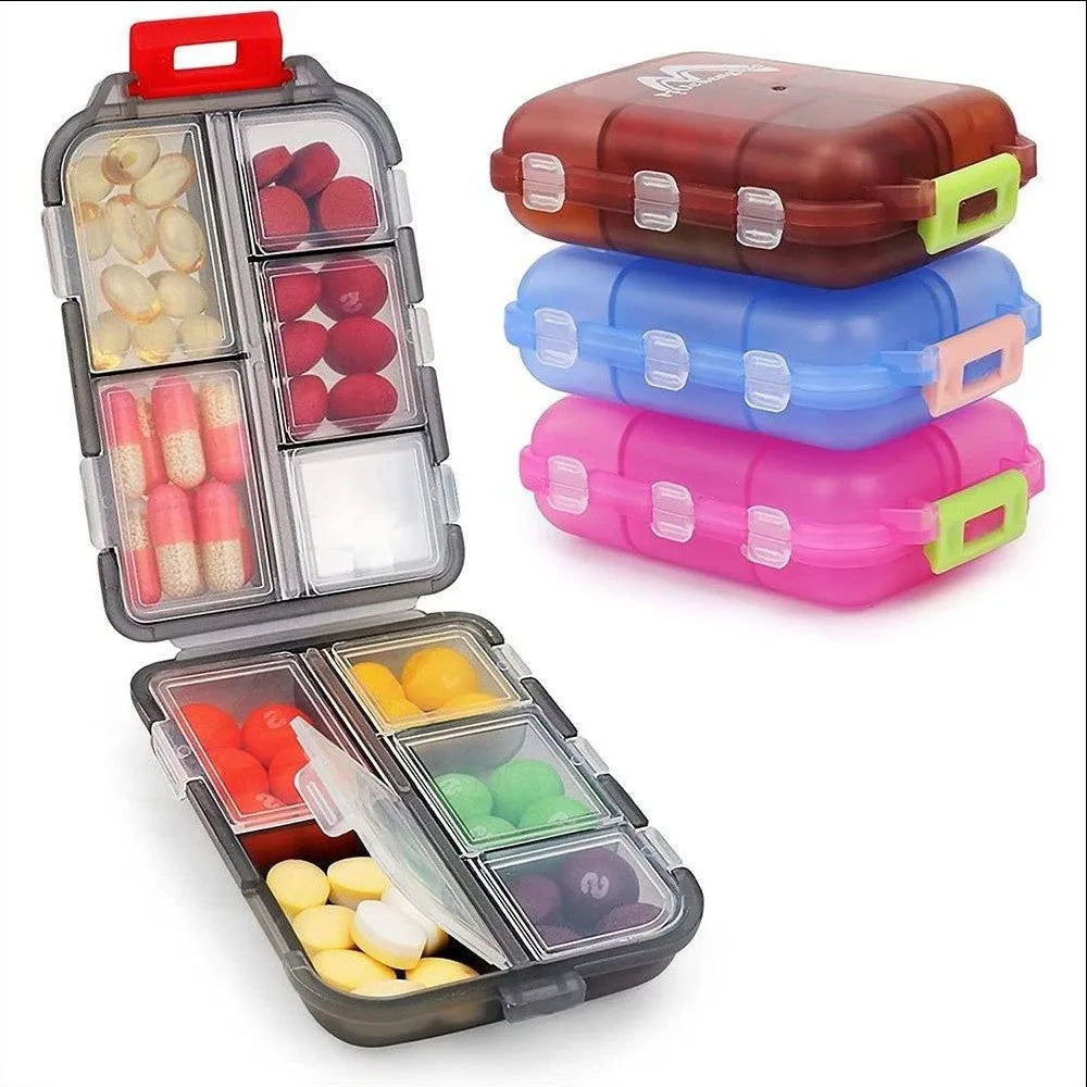 Tcare Travel Pill Organizer Moisture Proof Pills Box for Pocket Purse