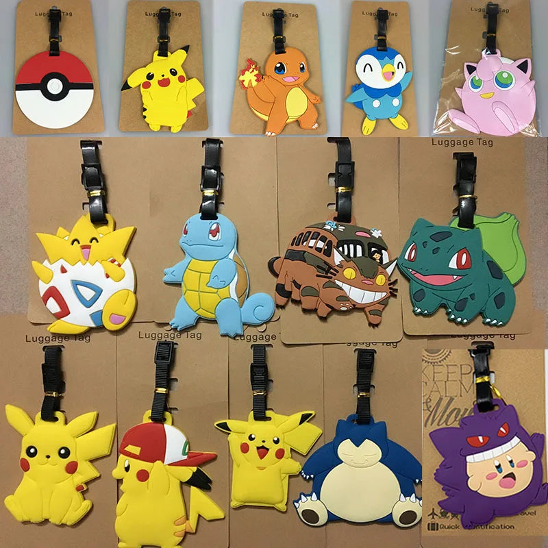 Hot Travel Luggage Tag Accessories Cartoon Pokemon Cute Pikachu Silica